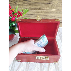 Mua Hộp đựng tiền tiết kiệm gỗ Hương có khóa số trạm Mã Đáo Thành Công cao cấp kt 22x12x10cm