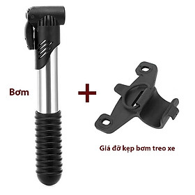 Bơm Xe Đạp Mini Treo Xe Gắn Khung Sườn Có Đế Gắn Sử Dụng Khẩn Cấp 70Psi Siêu Nhẹ GỒM 1 Bơm, 1 giá đỡ,