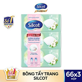 Combo 3 Bông tẩy trang cao cấp Silcot Premium hộp 66 miếng