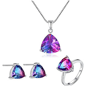 Bộ Trang Sức Bạc Đính Đá Thiên Nhiên Cao Cấp BNT601 Bảo Ngọc Jewelry