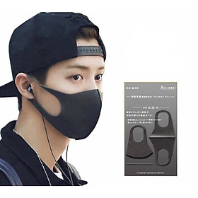  *khẩu trang màu đen bọt biển-túi 1c