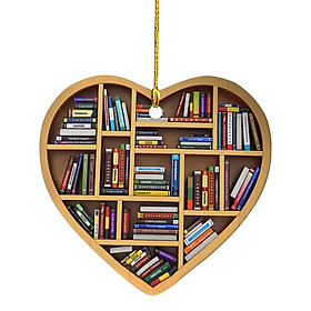 Heart Bookshelf Pendant Christmas Hanging Decorations Holiday Party Wall