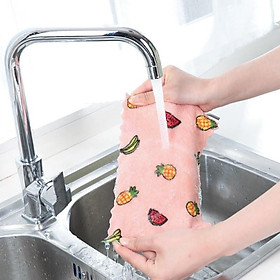 Mua Khăn lau đa năngKhăn lau bếp hình họa tiết siêu mềm  siêu thấm hút lau bếp  lau chén đĩa  lau bàn ghế tiện lợi Sale