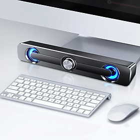 Desktop 2.0 Channel Stereo Laptop Speakers Wired SoundBar No Bluetooth Black
