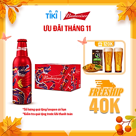 Thùng 24 Chai Budweiser Alumium Chính Hãng 355ml chai - Phiên Bản Tết 2024