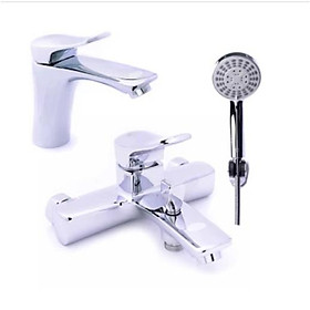 Mua Combo Bộ vòi sen nóng lạnh Eurolife EL-1001S + Vòi lavabo nóng lạnh Eurolife EL-1002S (Trắng bạc) - COMBO 1000S