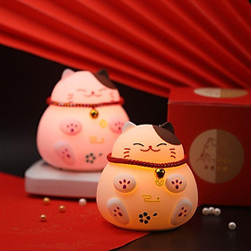 Mua Đèn ngủ mèo thần tài may mắn Lucky Cat - Silicon cảm ứng - Decor trang trí