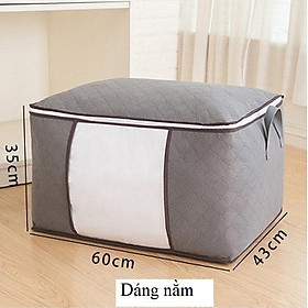 Túi đựng quần áo chăn màn cỡ lớn giỏ đựng đồ vải bố khung thép dây rút tiện lợi