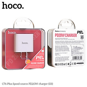 Bộ sạc siêu nhanh cho IP chuẩn PD 20W Hoco C76 Plus, bộ củ cáp sạc nhanh hàng chính hãng Hoco không nóng máy - Hoco Mall