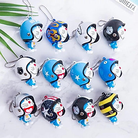 MÓC KHÓA HÌNH DOREMON ĐỘI NÓN BẢO HIỂM NGỘ NGHĨNH SIÊU CUTE
