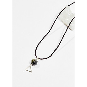 Dây chuyền phong thủy đá mắt hổ xanh đen 1.2cm mệnh thủy , mộc - Ngọc Quý Gemstones