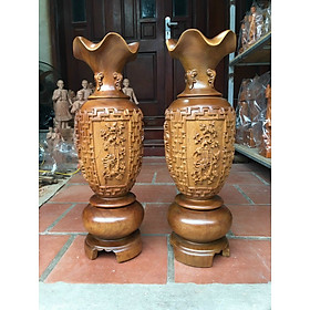 Mua Đôi lộc bình bằng gỗ bách xanh thơm nức kt cao 60×20cm
