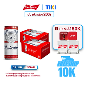 Combo 2 Thùng 24 Lon Bia Budweiser (330ml/ lon)