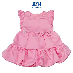 Đầm bé gái hoạ tiết Nơ Bí Hồng Tafta - AICDBGFPNKZD - AIN Closet