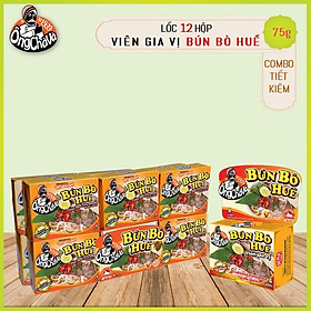 Lốc 12 hộp viên gia vị Bún Bò Huế Ông Chà Và 75gram Hue Beef noodle