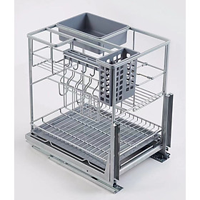 Mua {Hàng chính hãng} Kệ dao thớt chai lọ nan dẹt Inox 304 bóng mờ cao cấp