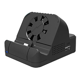 Portable TV HDMI Converter Adapter Charging Dock Charger & Cooling Fan Black