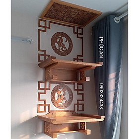 Mua Mẫu bàn thờ treo tường 2 tầng đẹp nhất tphcm mã 4PL60CVSize 60 x 40 trọn bộ đầy đủ y như trong hình Rạch Giá Phú Quốc