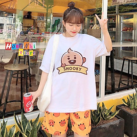 Quần Short Cartoon Unisex Màu Cam - Quần Đùi Hoạt Hình Siêu Cute - MM