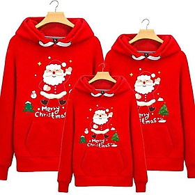 Áo khoác Hoodie thun nỉ in hình Ông Già Noel Merry Chrismas,phong cách cá tính,Trang Phục Noel - Áo Hoodie Hình Ông Già Noel