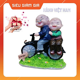 TƯỢNG ÔNG BÀ GIÀ TRANG TRÍ ĐI XE ĐẠP