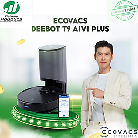 Robot hút bụi lau nhà Ecovacs Deebot T9 AIVI Plus - hàng nhập khẩu chính hãng full VAT, bảo hành chính hãng 24 tháng bởi Vietnam Robotics, lực hút 3000Pa, thời gian hoạt động 3 giờ liên tục