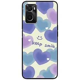 Ốp lưng cho Oppo A36 - A60 4G - A74 - A76 - Oppo A95 4G - A96 4G - Keep Smile Tím Xanh - Hàng Chính Hãng