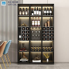 Mua Tủ Gỗ Để Vang Trưng Bày Phối Cánh Kính Dài 120cm SIB Decor TR08
