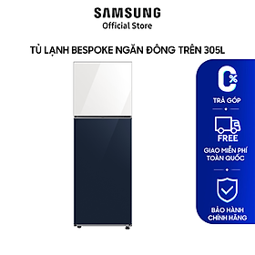 Mua Tủ Lạnh Samsung Bespoke Ngăn Đông Trên 4 Chế Độ Optimal Fresh+ màu Trắng/Xanh Navy 305L RT31CB56248ASV - Hàng chính hãng