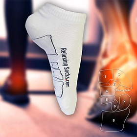 Vớ Thời Trang Thế Hệ Mới Relaxing Socks Cổ Ngắn Thêu 8 Vị trí Huyệt Đạo Bấm Huyệt Bàn Chân Giúp Giảm Căng Thẳng