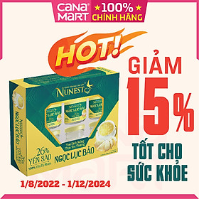 [Hộp 6 lọ x 70ml] Nước yến sào cao cấp Nunest NGỌC LỤC BẢO dành cho người lớn và trẻ em trên 3 tuổi