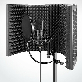 Microphone Isolation Shield Foldable Adjustable Studio Recording Mic   Filter