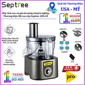 Mua HÀNG CHÍNH HÃNG - Máy thái rau củ quả đa năng chuyên nghiệp dùng cho gia đình  nhà hàng và khách sạn. Thương hiệu Mỹ cao cấp Septree ANS-A5