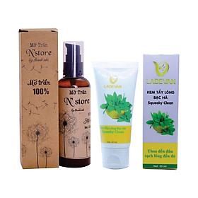 Mỡ Trăn Nguyên Chất N'store By Thanh Nhi Triệt Lông, Giảm Tổn Thương & Làm Êm Dịu Vùng Da Sau Khi Tẩy Lông (1 chai 100ML) - Tặng Tẩy Lông Bạc Hà (50ml)