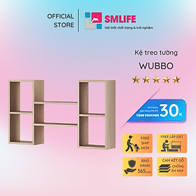 Kệ gỗ treo tường trang trí hiện đại SMLIFE Wubbo  | Gỗ MDF dày 17mm chống ẩm | D115xR20xC65cm