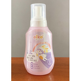 Bọt rửa bình sữa Aiko chai 500ml có hương táo/ trái cây dịu nhẹ