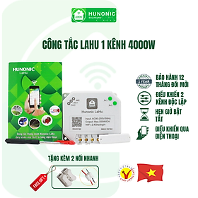 Công tắc wifi Lahu 4000W Hunonic dùng cho máy bơm, bình nóng lạnh Công tắc điều khiển từ xa qua điện thoại
