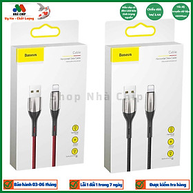 Cáp Sạc Nhanh Baseus Horizontal Data Cable - Dùng Cho iPhone iPad - Trang Bị Đèn Led - Công Nghệ Chống Đứt Gãy SR - Hàng Chính Hãng