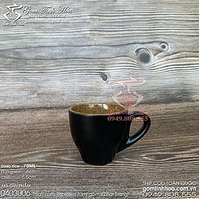 Mua Bộ ly tách sứ uống cà phê espresso 70ml gốm sứ Bát Tràng cao cấp men đen lòng gốm