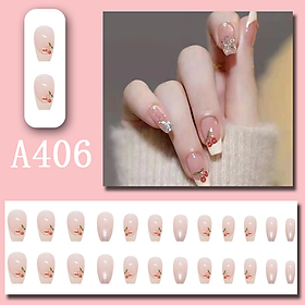 A406-Hộp NAIL BOX 24 móng họa tiết nhiều màu sắc thời trang
