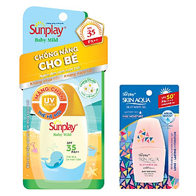 Sữa Chống Nắng Cho Bé Và Da Nhạy Cảm Sunplay Baby Mild SPF 35, PA++ (30g) + Tặng Sữa chống nắng hằng ngày Sunplay Skin Aqua