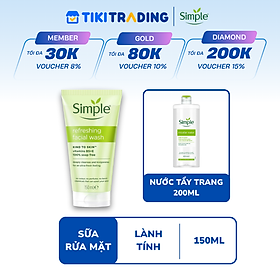 Sữa Rửa Mặt Simple lành tính và hiệu quả cho mọi loại da 150ml