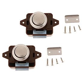 Push ButtonCatch Lock for RV Boat Drawer Cupboard Cabinet Door Brown