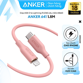 Mua Cáp sạc ANKER PowerLine III Flow USB-C TO li.ght.ni.ng dài 1.8M - A8663 - Hỗ trợ sạc nhanh thông qua củ sạc PD hoặc PiQ 3.0