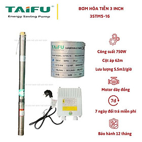 Mua Bơm hỏa tiễn 750W (1HP) (3  Ø76 thả ống 90) thân inox 304 có hộp tụ đi kèm TAIFU 3ST5M-16 - Bảo hành 1 năm