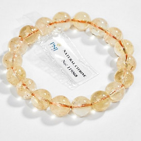 Gembank Vòng Tay Thạch Anh Vàng Citrine 10MM Kèm Giấy Kiểm Định