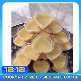 Bộ 50 Khuôn Làm Bánh Flan Rau Câu Sữa Chua Hình Trái Tim Có Nắp