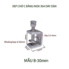 Mua 01 Kẹp chữ C bằng inox 304 không gỉ  dày dặn chắc chắn dùng cho nghề mộc