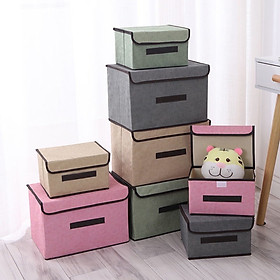 Combo 2 hộp vải đựng quần áo, giỏ vải đựng đồ tiện loại, hộp bằng vải đựng đồ lót