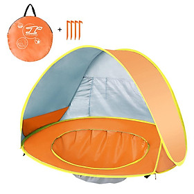 Lều có mái che, chống nắng chống tia cực tím, có hồ bơi cho trẻ em-Màu quả cam